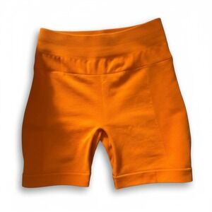 Aurola Orange Athletic Biker Shorts High Waist‎ Activewear Gym Fitness Small